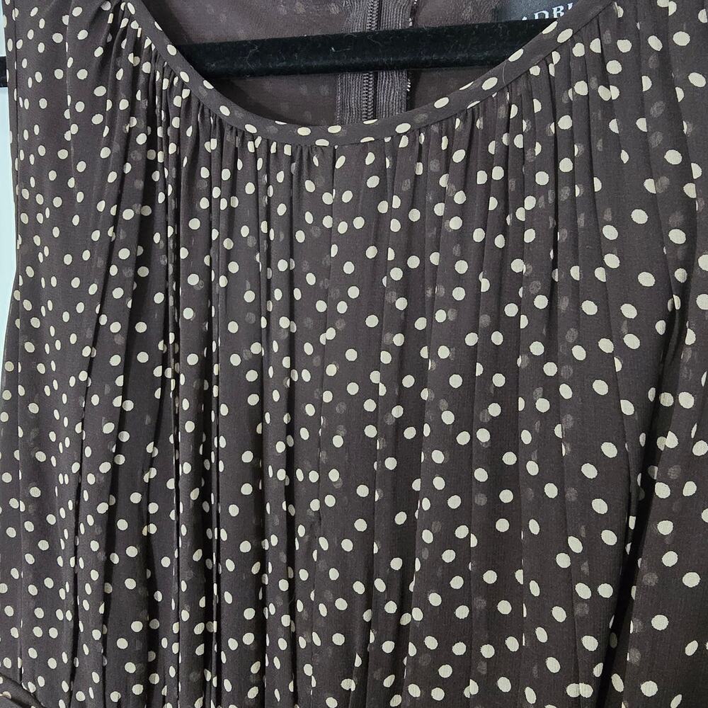 Adrianna Papell Silk Brown Pot Long Dress Sleeveless Lined Size 12 - Picture 3 of 9